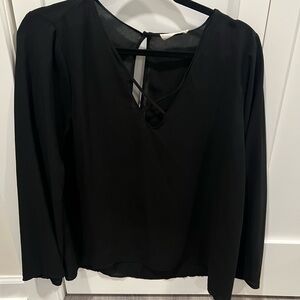 Lush front cross bell bottom sleeve blouse